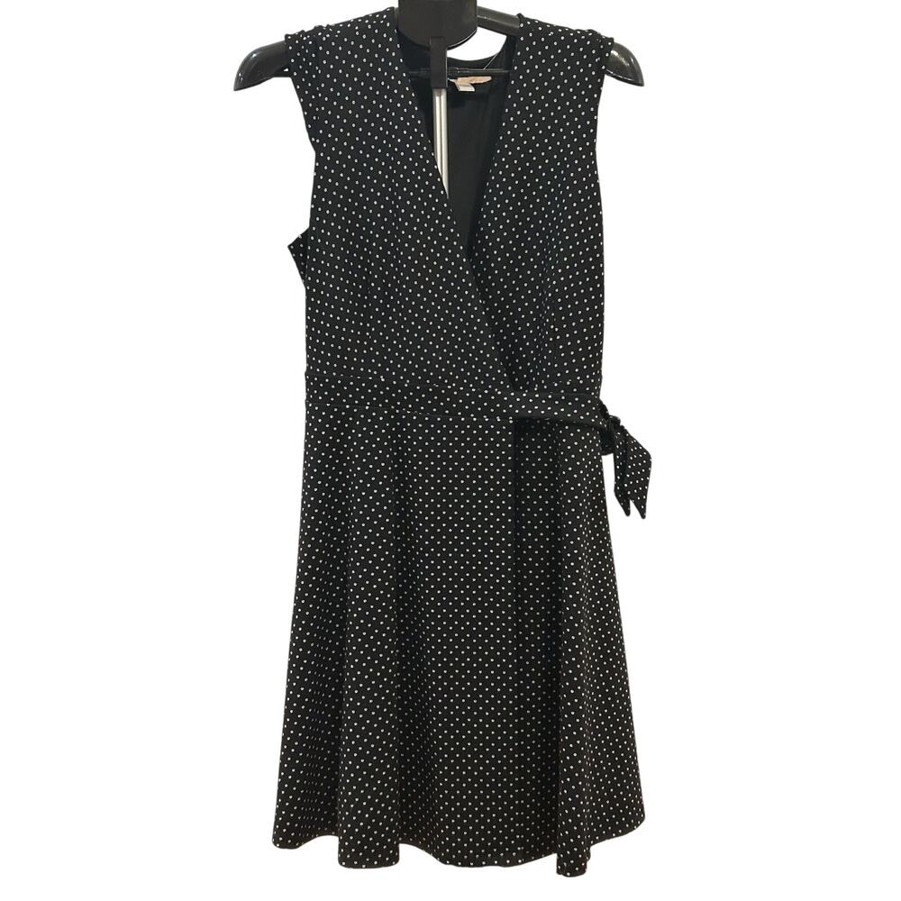 NWT Anthropologie Hutch Black Spotted Wraparound Dress Women's size L